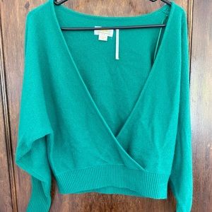 Maeve cashmere low v neck sweater